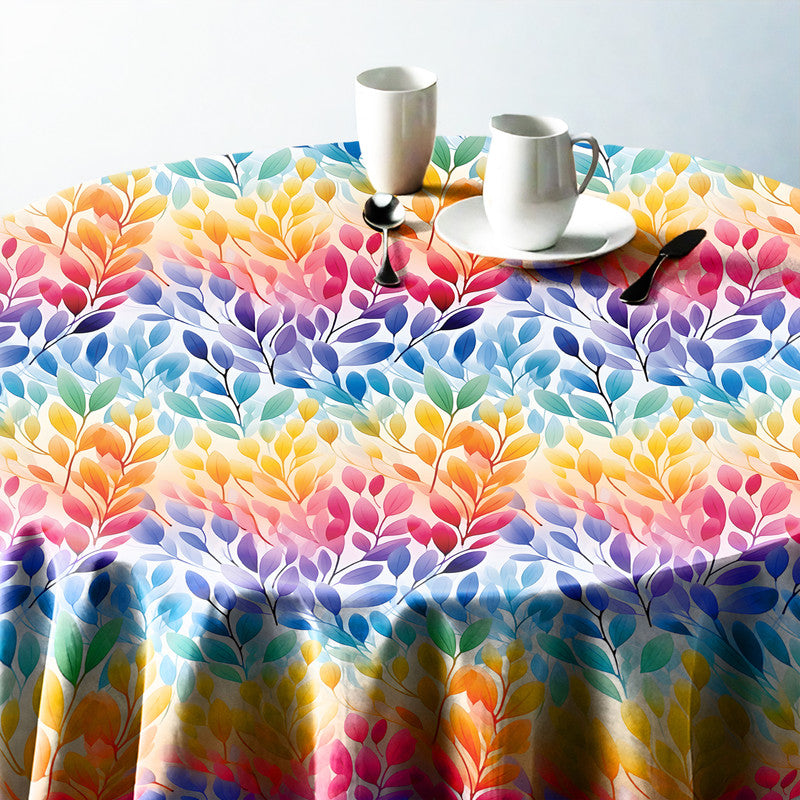 Pastel Rainbow Round Tablecloth