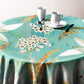 Pastel Teal Leaf Vines Round Tablecloth by Mark van Vuuren