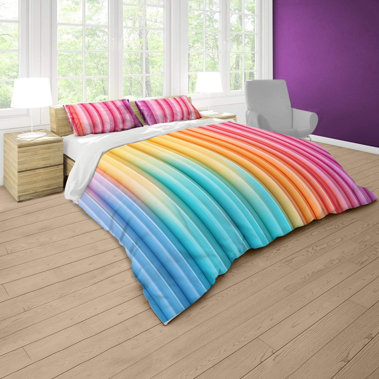 Pastel Acrylic Layers Duvet Cover Set