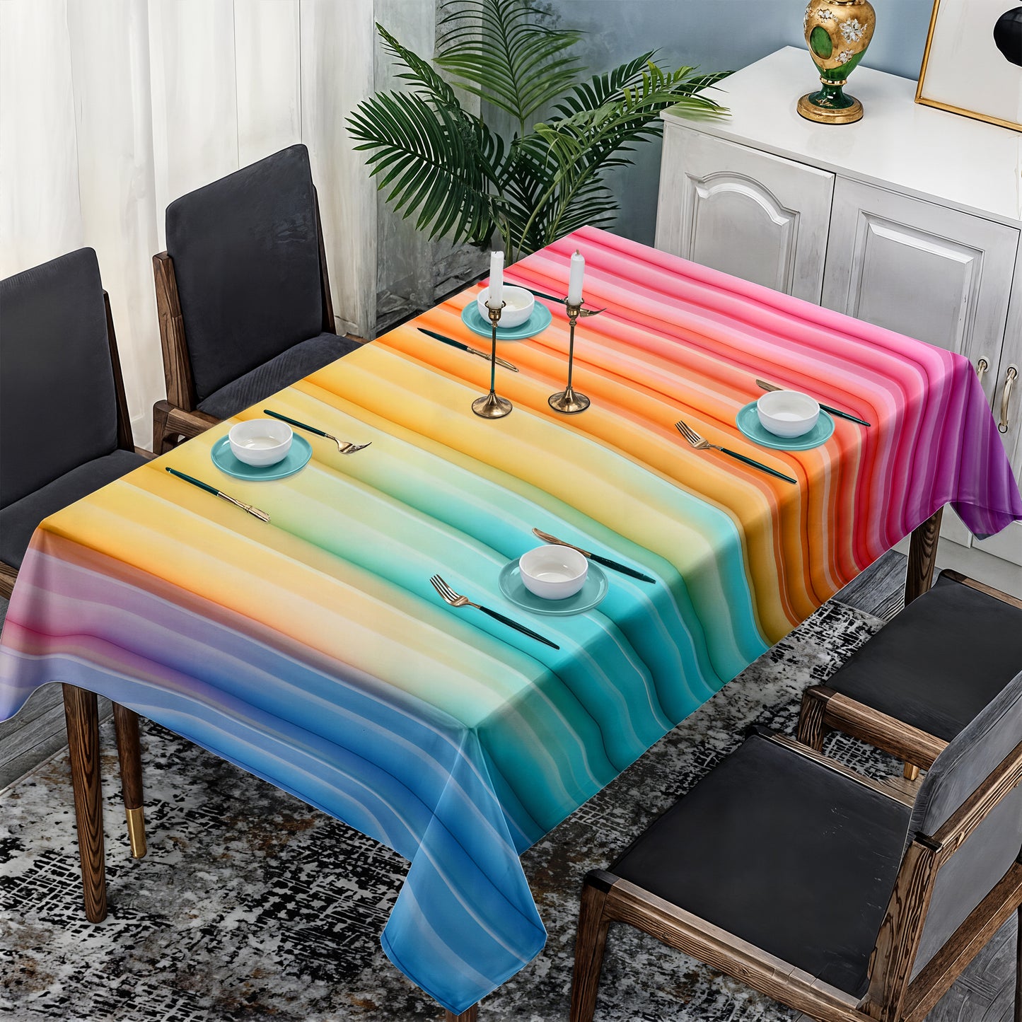 Pastel Acrylic Layers Rectangle Tablecloth