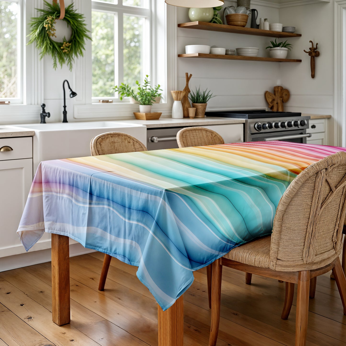 Pastel Acrylic Layers Rectangle Tablecloth