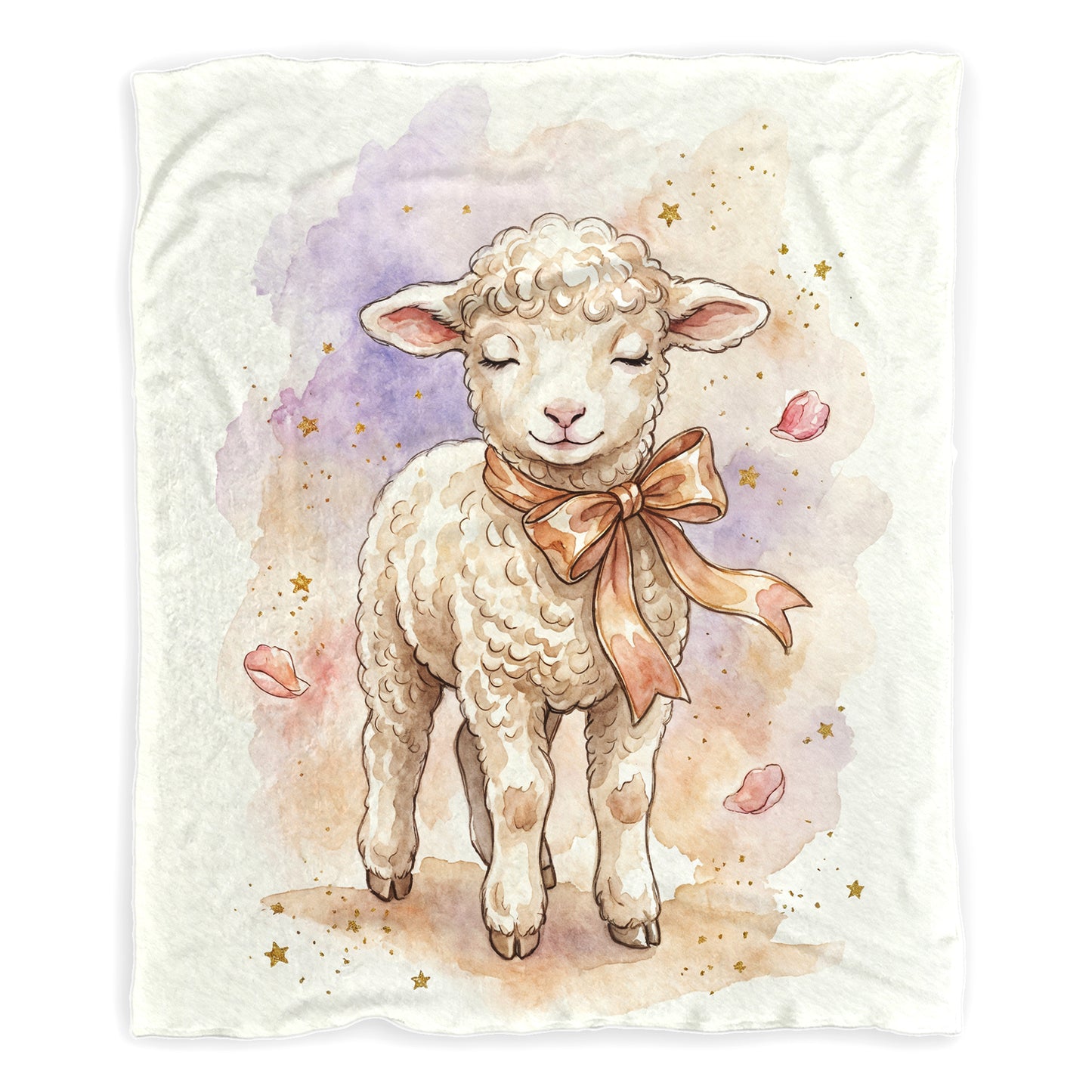 Pastel Baby Lamb Baby Fleece Blanket