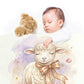 Pastel Baby Lamb Baby Fleece Blanket