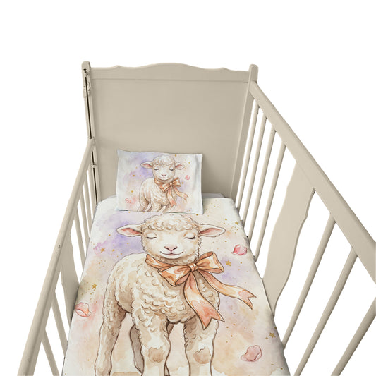 Pastel Baby Lamb Cot Set