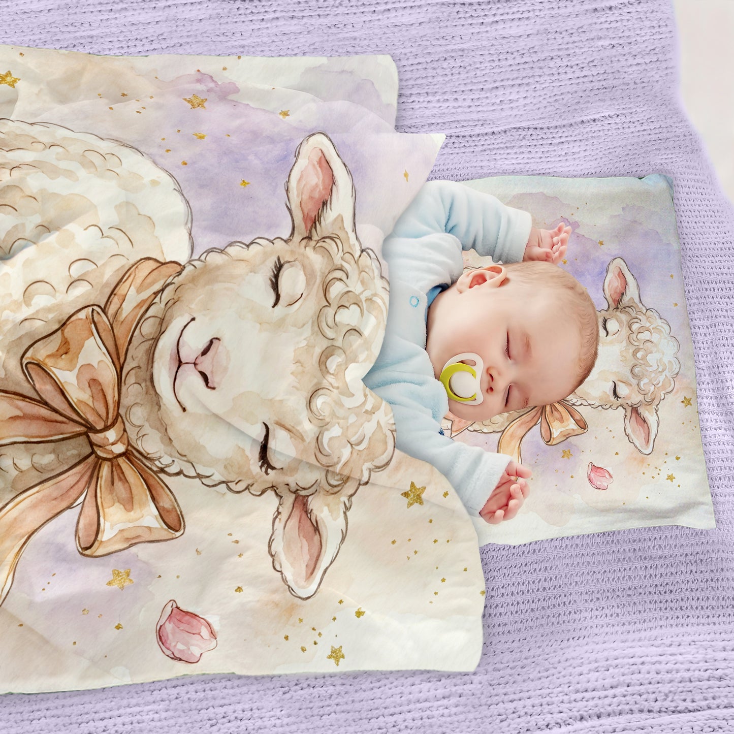 Pastel Baby Lamb Cot Set