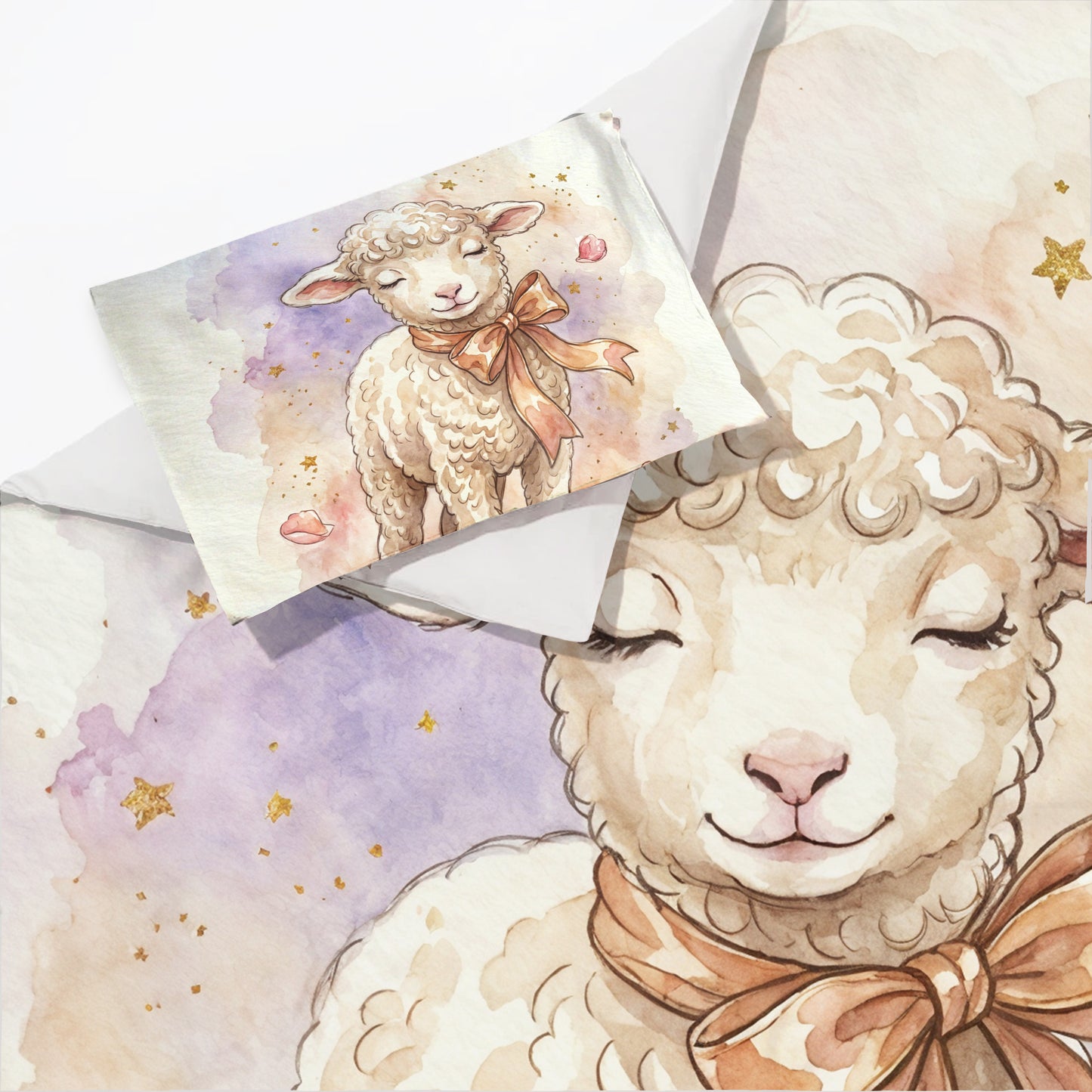 Pastel Baby Lamb Cot Set