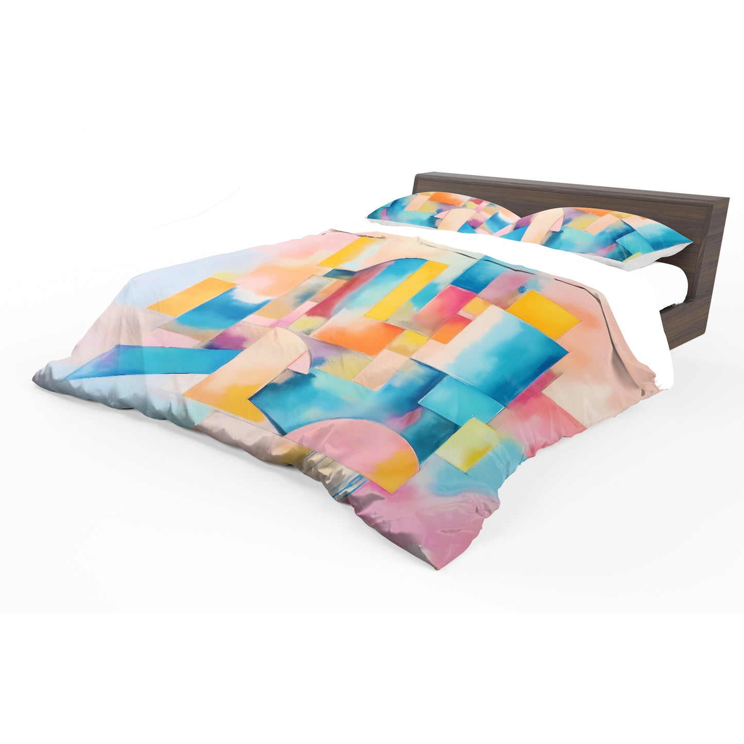 Pastel Blended Cubism Duvet Cover Set