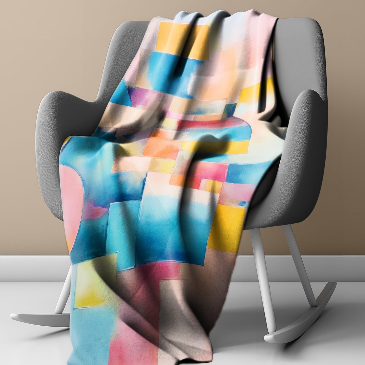 Pastel Blended Cubism Light Weight Fleece Blanket