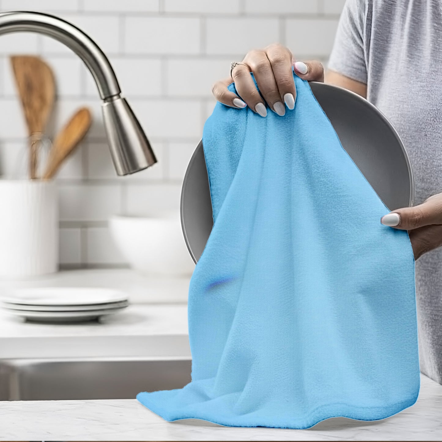 Pastel Blue Dish Cloth (Set of 3)