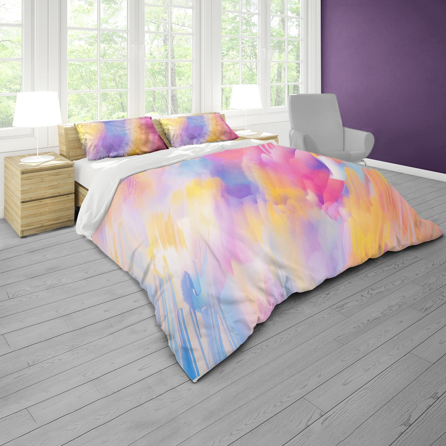 Pastel Colour Clouds Duvet Cover Set