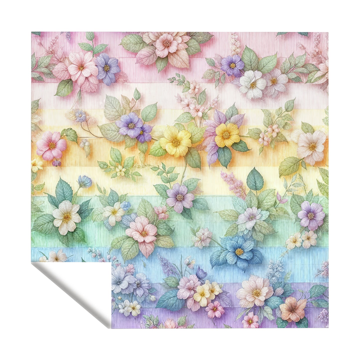 Pastel Colour Flowers Square Tablecloth