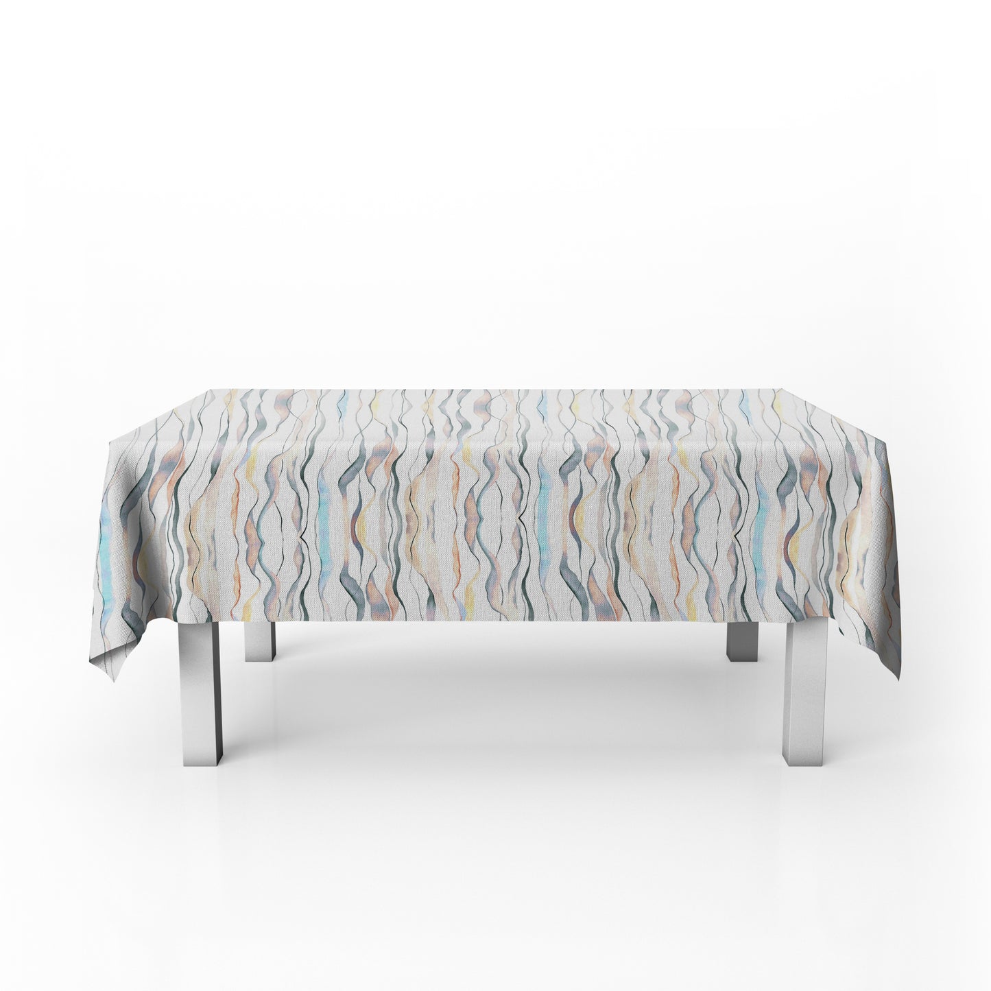 Pastel Colour Waves Rectangle Tablecloth