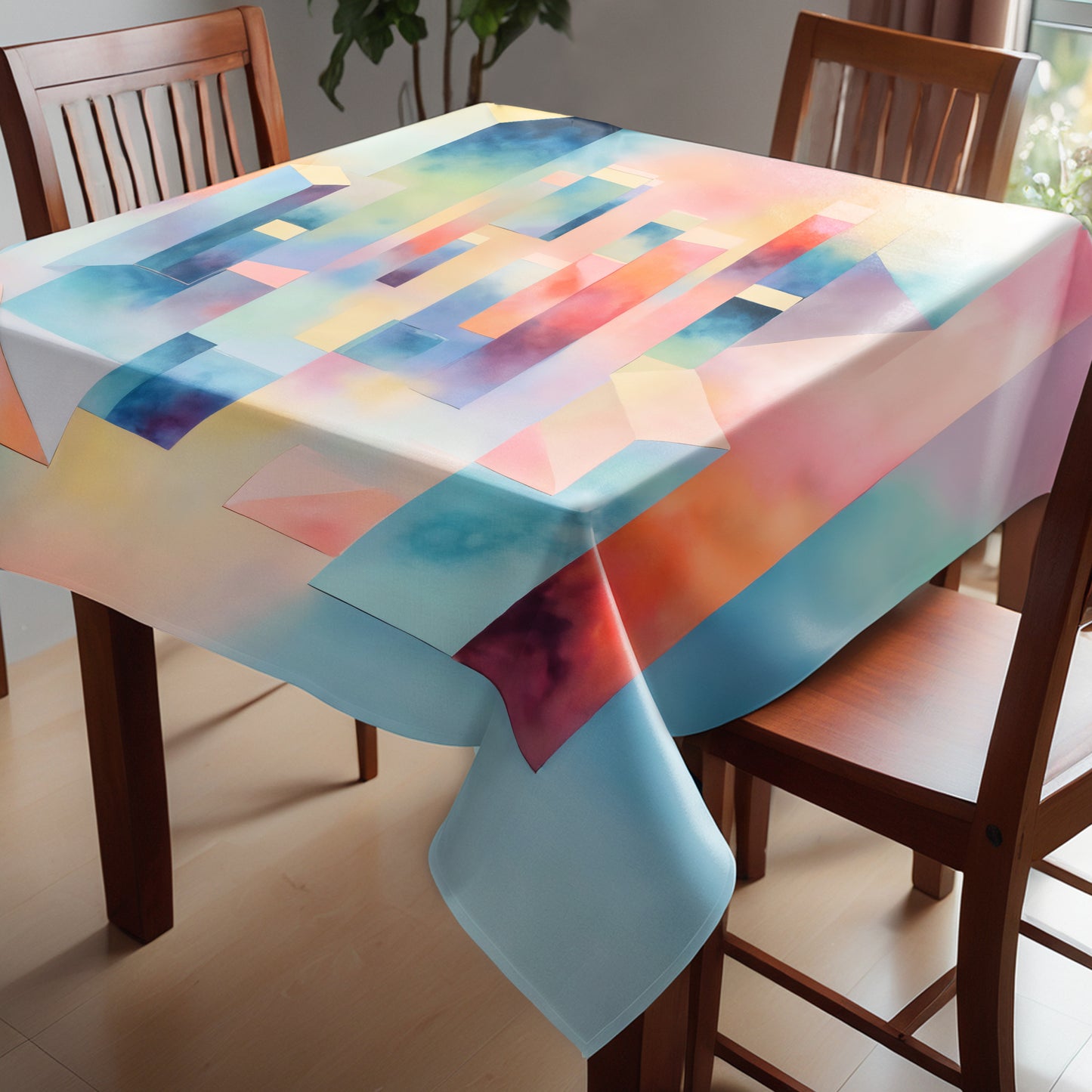 Pastel Cubes Square Tablecloth
