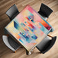 Pastel Cubes Square Tablecloth