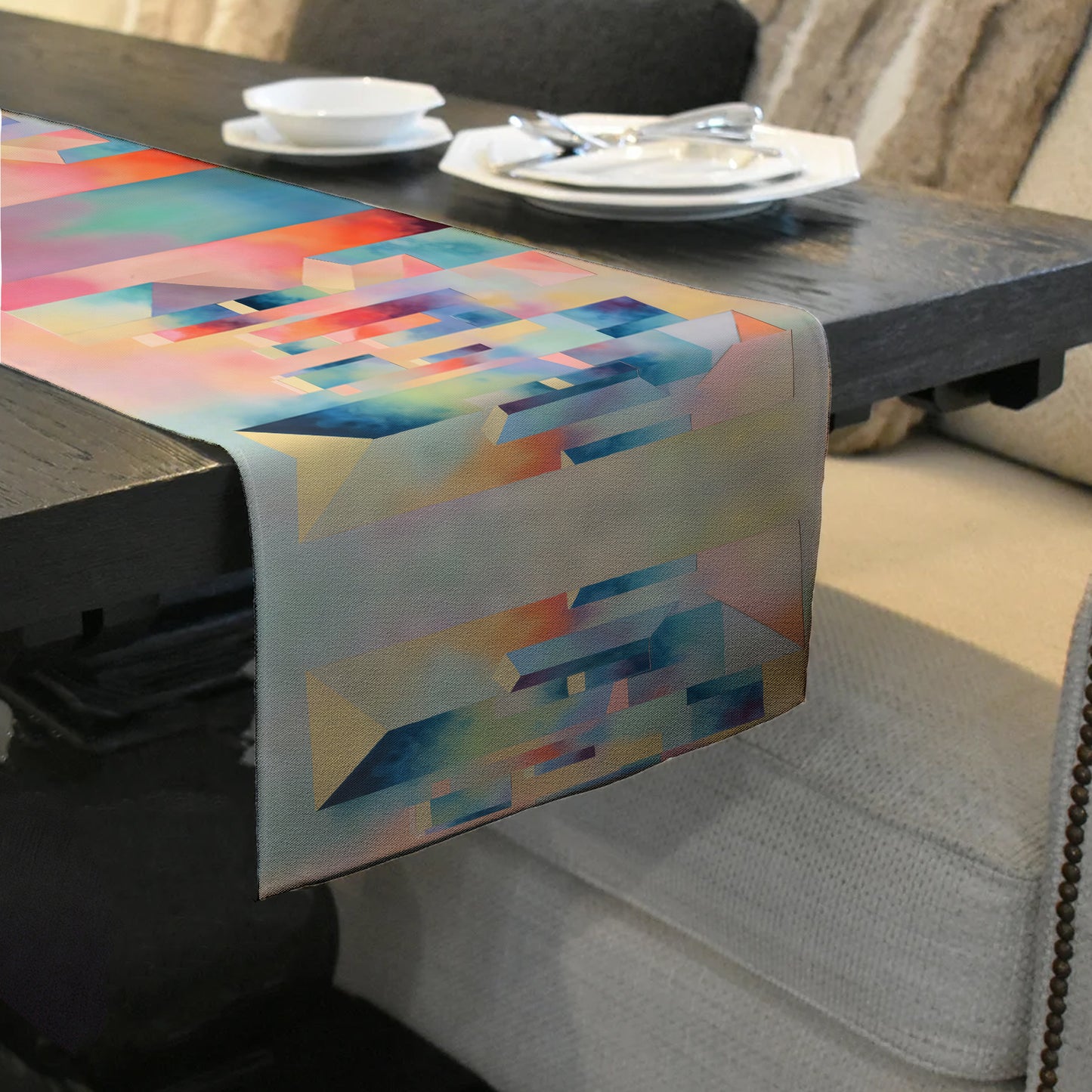 Pastel Cubes Table Runner