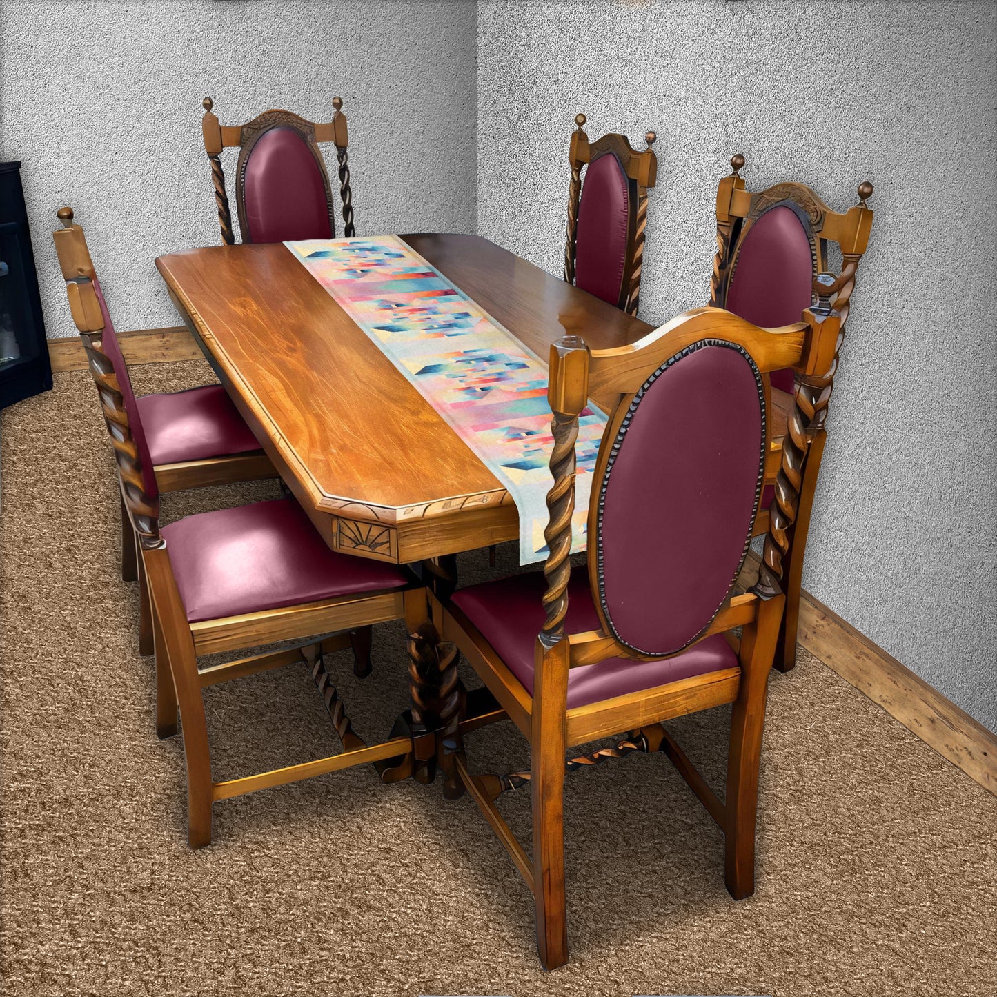 Pastel Cubes Table Runner