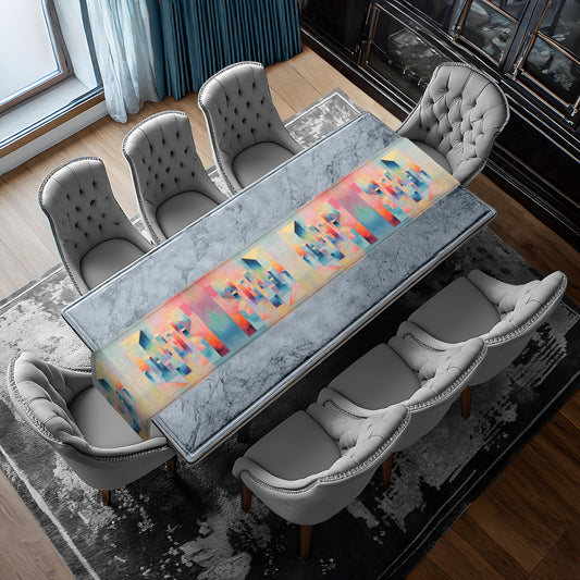 Pastel Cubes Table Runner