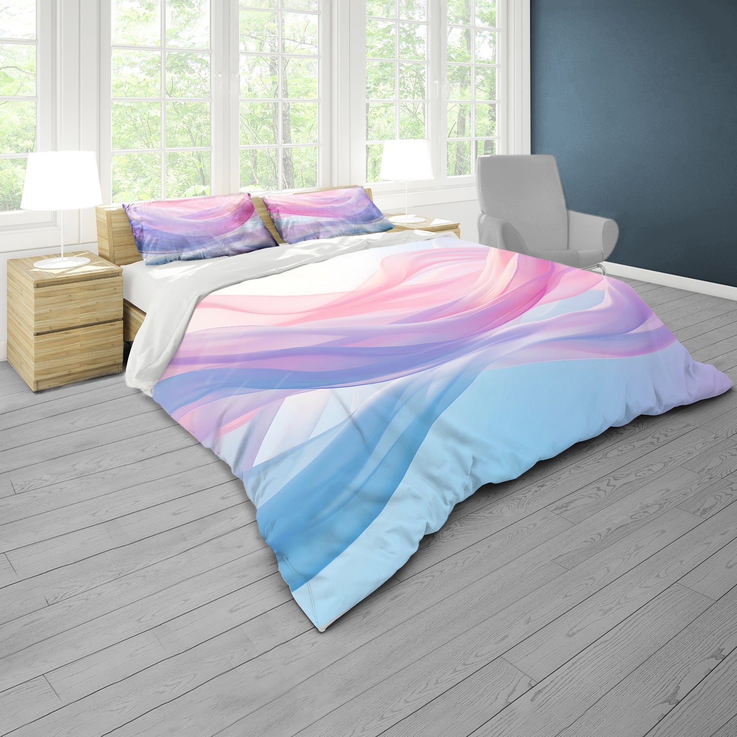 Pastel Enchanted Currents Duvet Cover Set