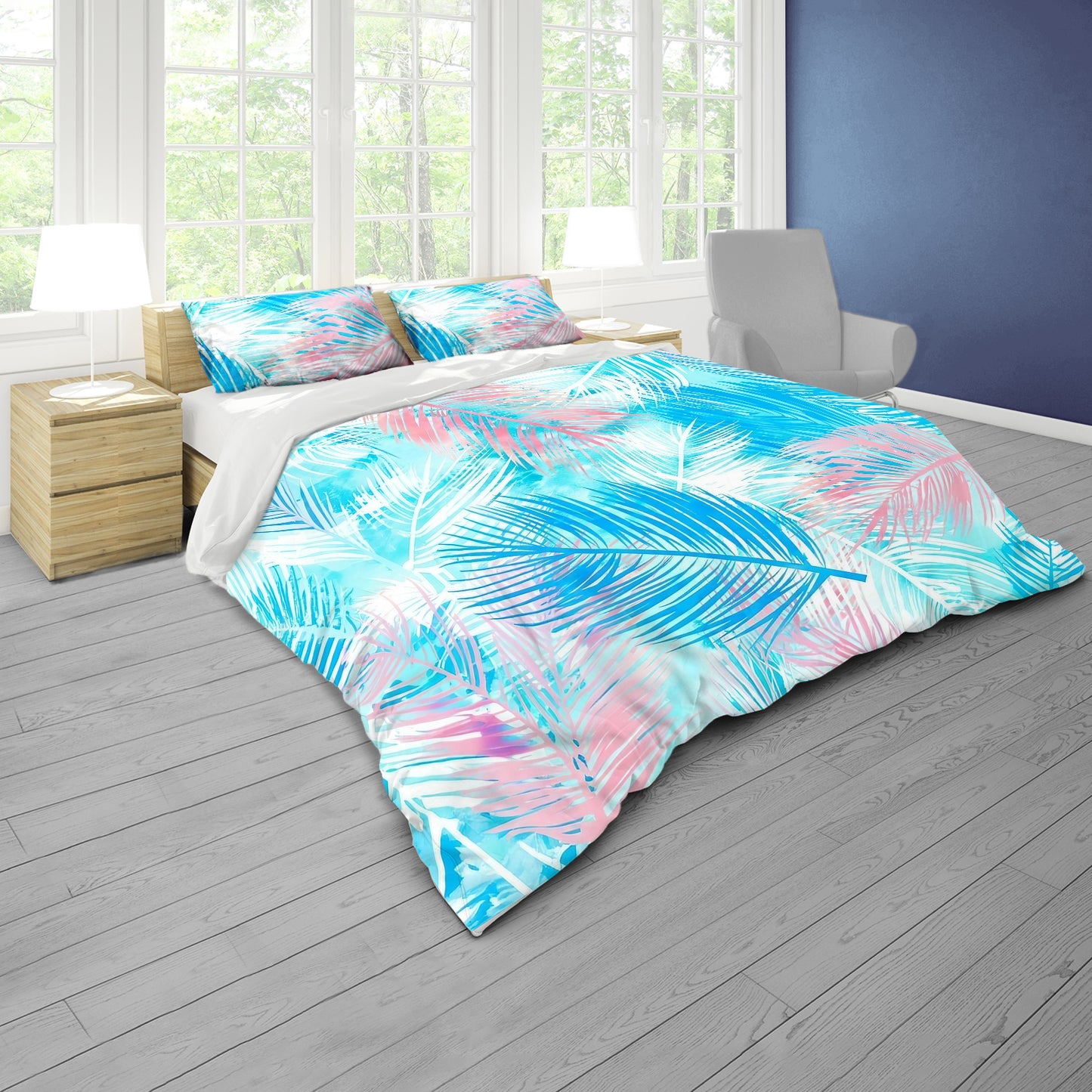 Pastel Leaves in the Wind Duvet Cover Set