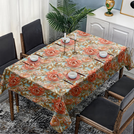 Pastel Lime And Gold Rectangle Tablecloth