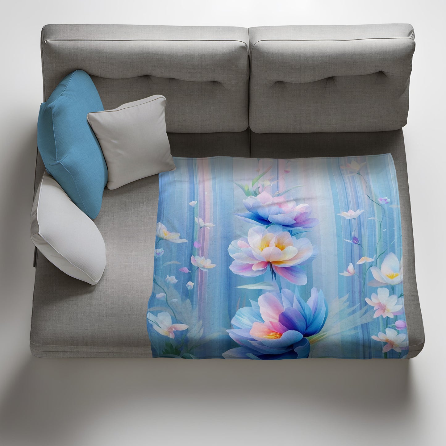 Pastel Petals Light Weight Fleece Blanket