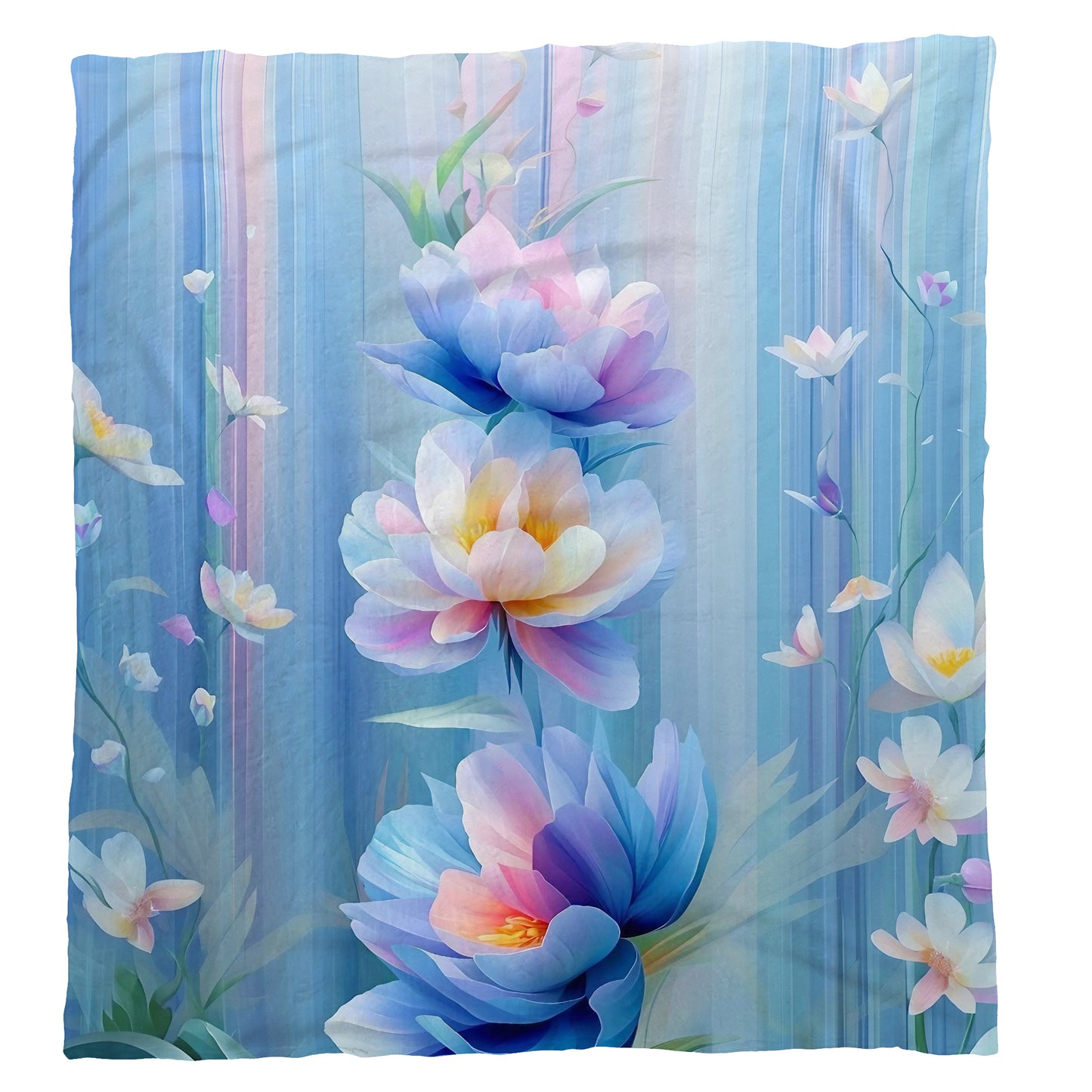 Pastel Petals Light Weight Fleece Blanket