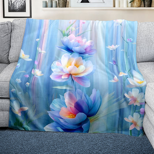 Pastel Petals Light Weight Fleece Blanket