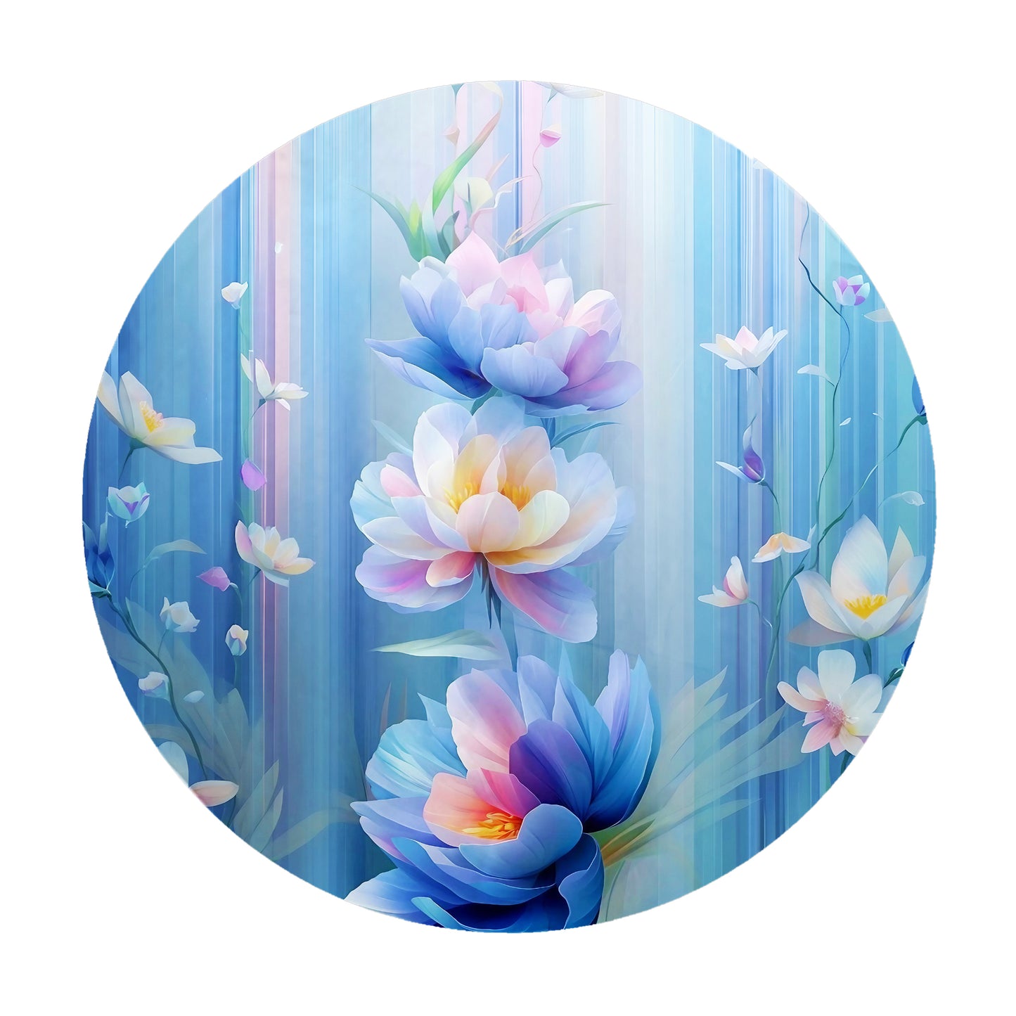 Pastel Petals Round Tablecloth