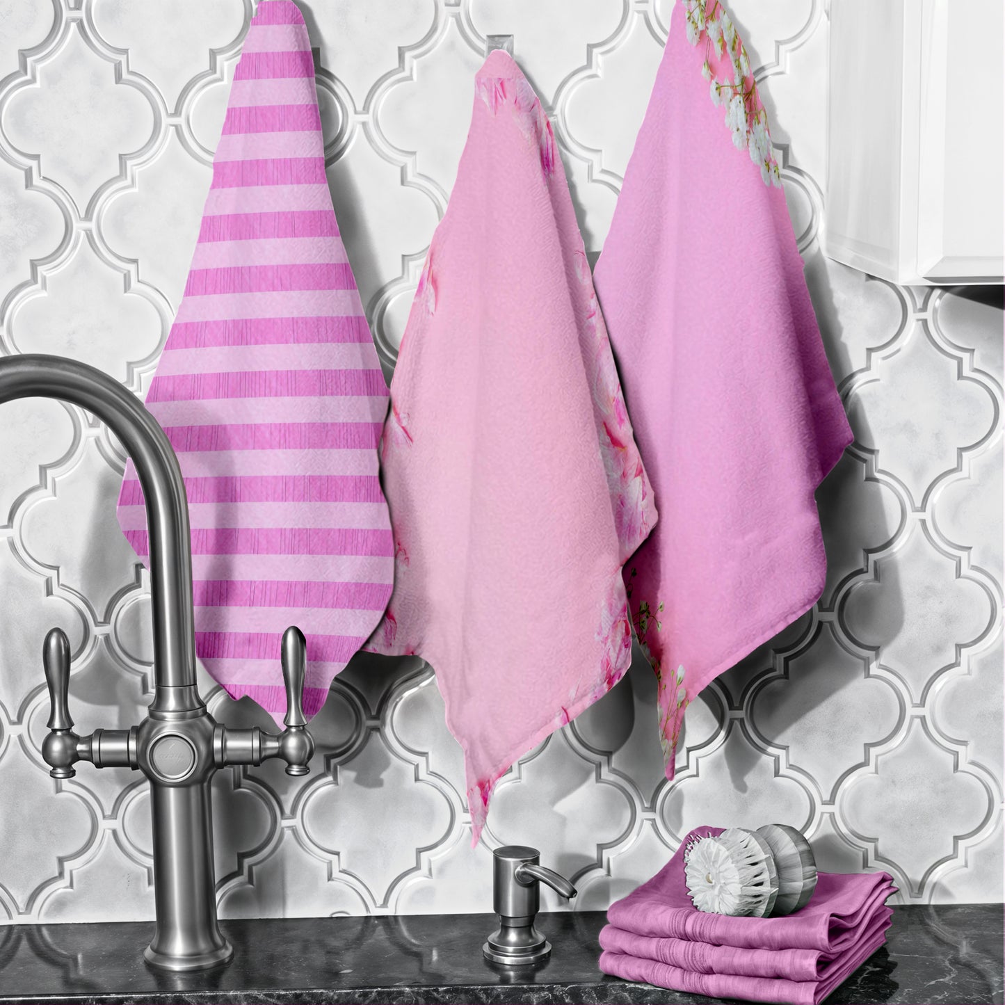 Pastel Pink Dish Cloth (Set of 3)