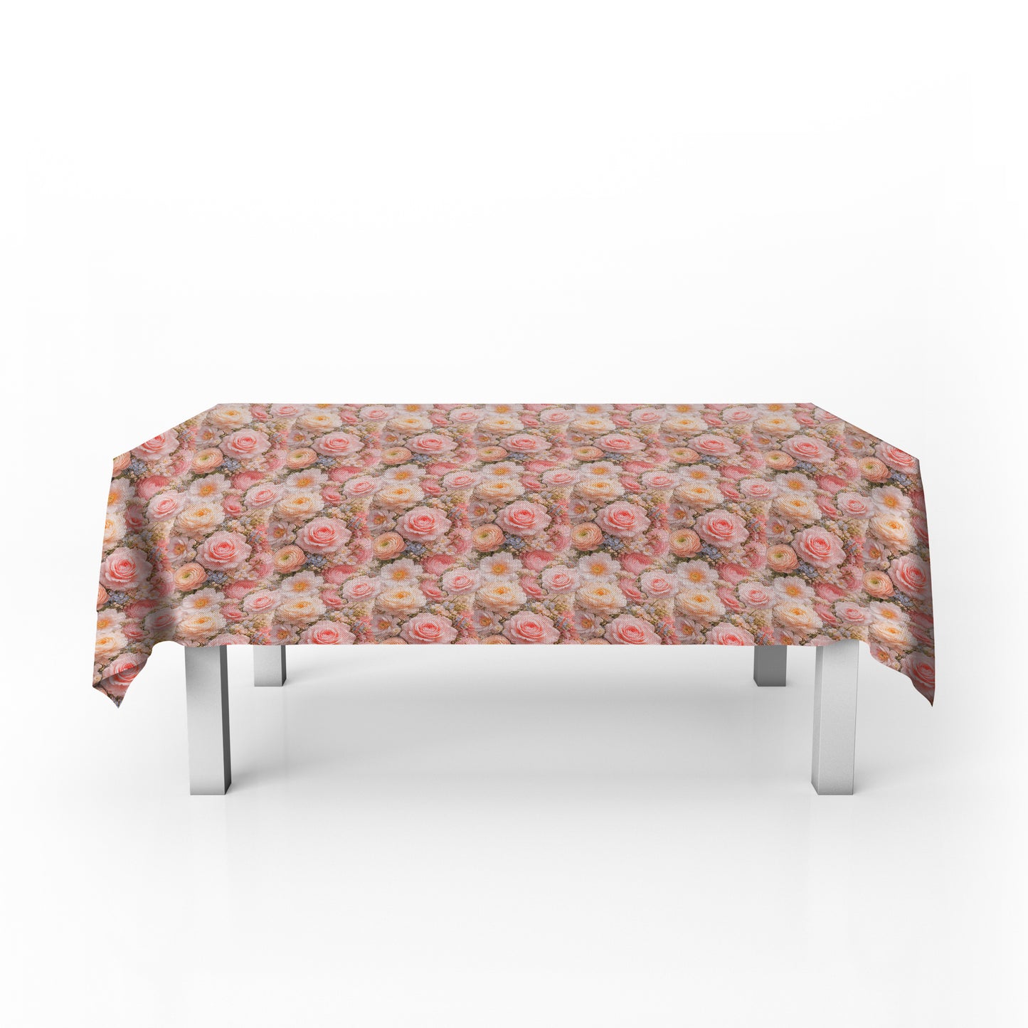 Pastel Pink Floral Rectangle Tablecloth