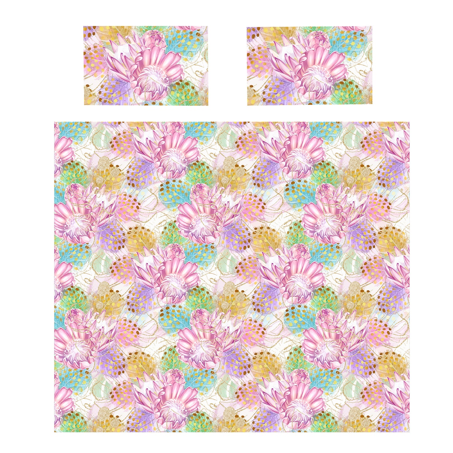 Pastel Protea Whispers Duvet Cover Set