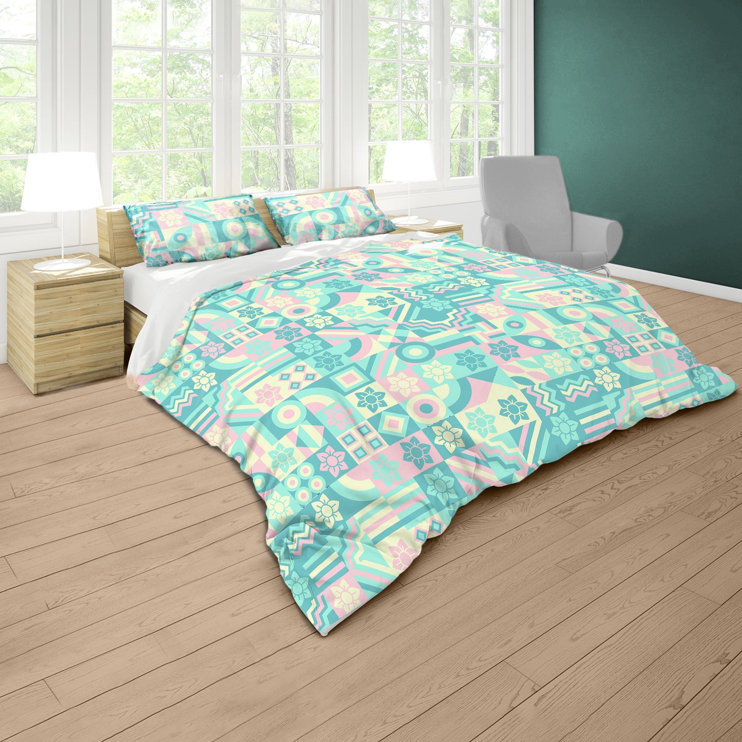 Pastel Shapes Duvet Cover Set