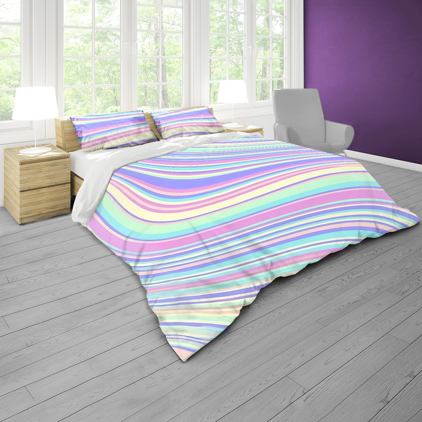 Pastel Tidal Swirls Duvet Cover Set