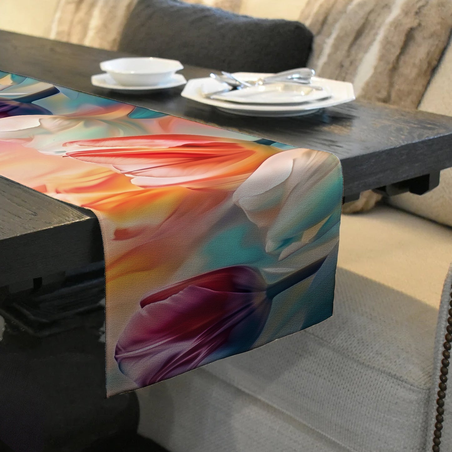 Pastel Tulips Table Runner