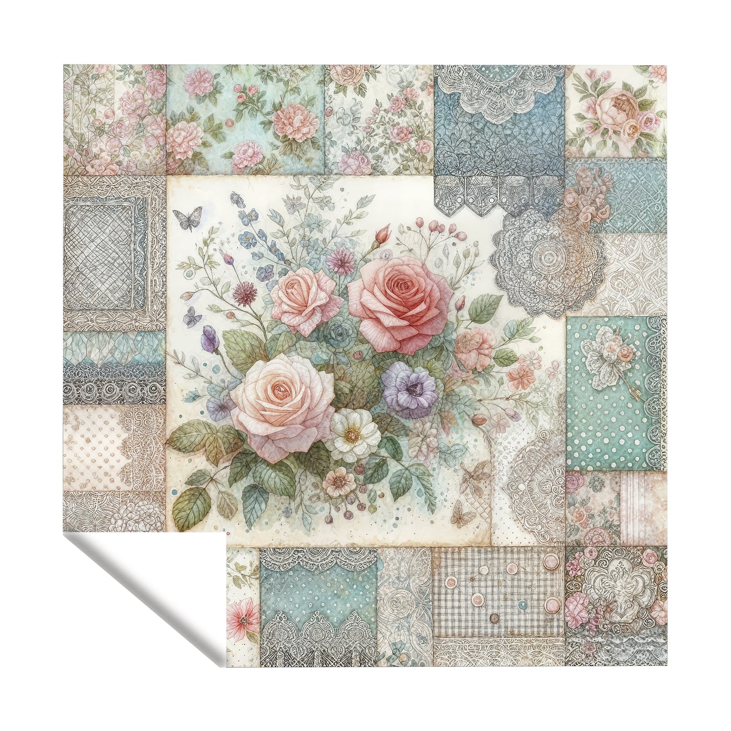 Patchwork Floral Square Tablecloth