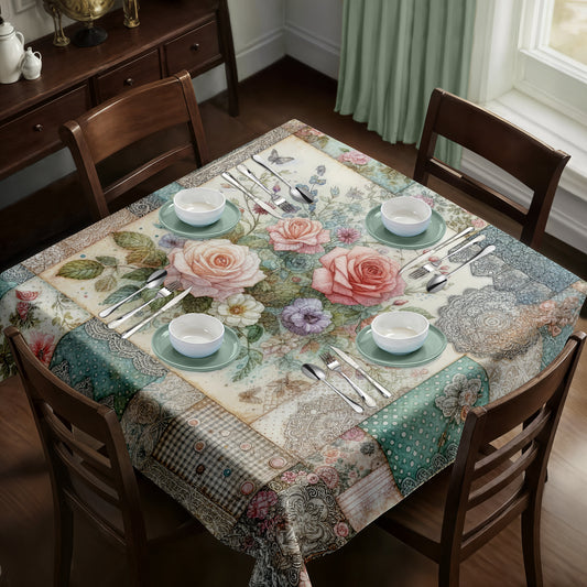 Patchwork Floral Square Tablecloth