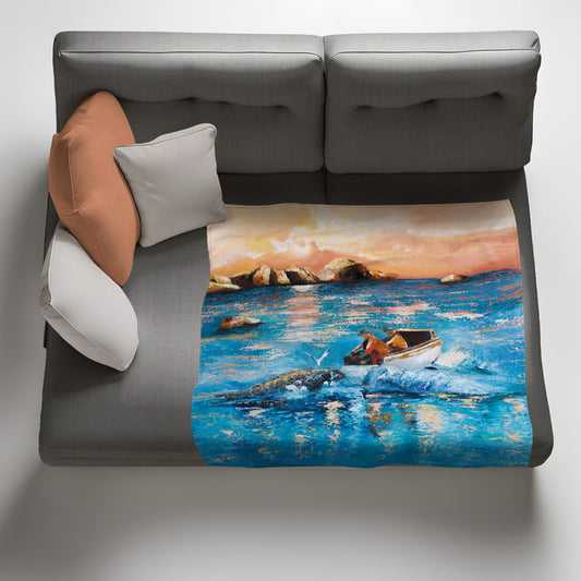Paternoster Sunset Light Weigt Fleece Blanket By Cherylin Louw