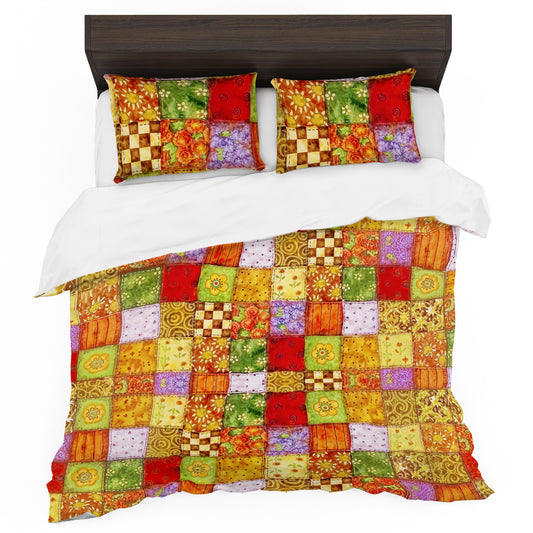 Patterned Squares Duvet Cover Set