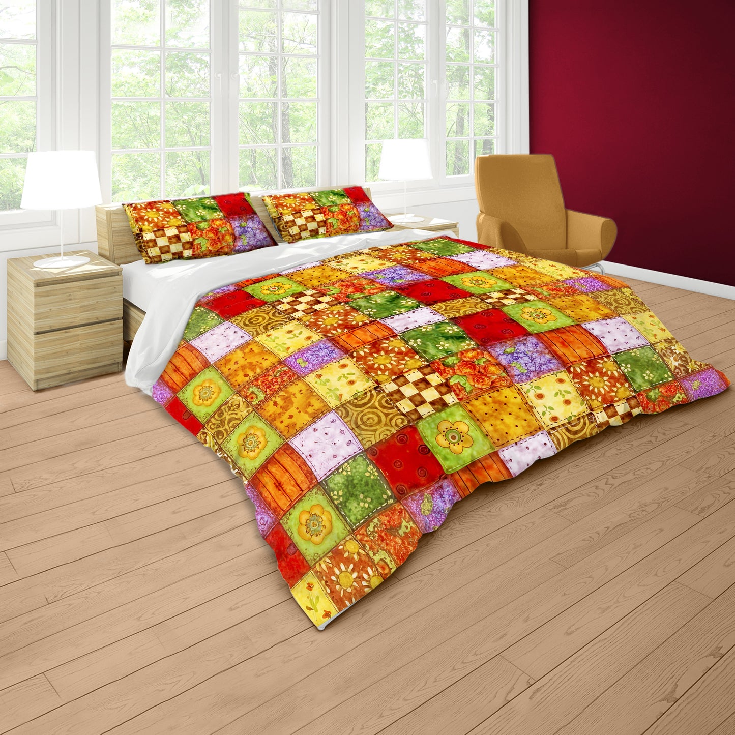 Patterned Squares Duvet Cover Set