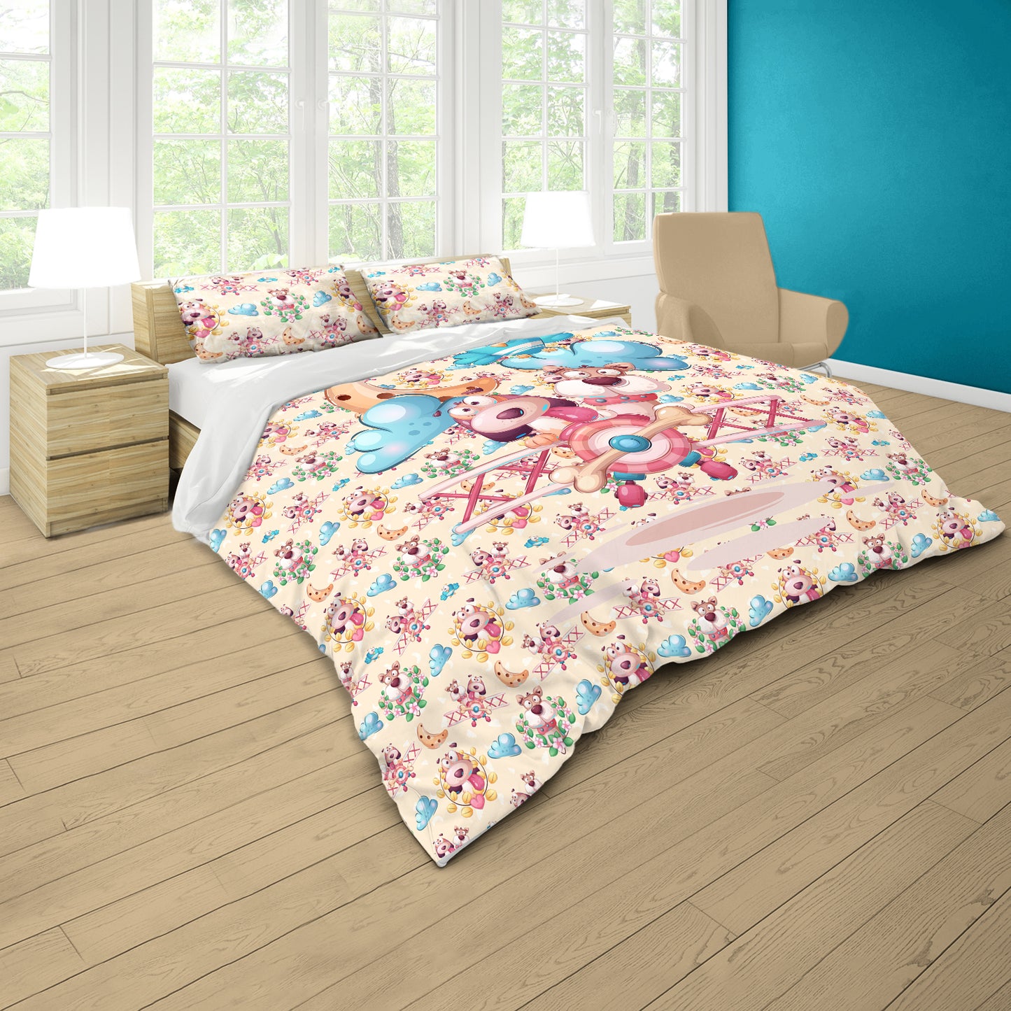 Paws in the Clouds Kids Duvet Cover Set