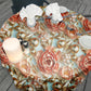 Peach And Pearls Round Tablecloth