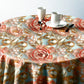Peach And Pearls Round Tablecloth