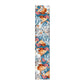 Peach Painted Rooster on Blue Table Runner  By Mark Van Vuuren