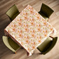 Peach Peonies Square Tablecloth