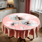 Peach Poppy Round Tablecloth