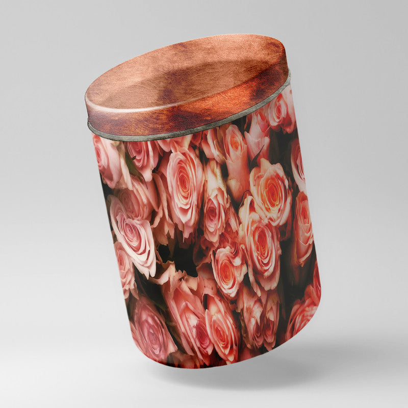 Peach Roses Drum Decoupage
