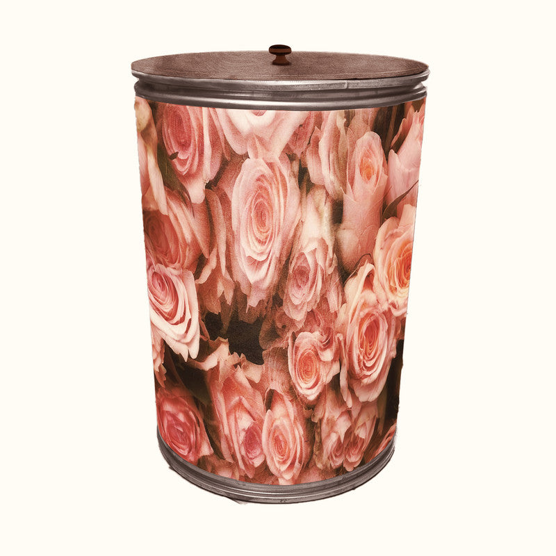 Peach Roses Drum Decoupage