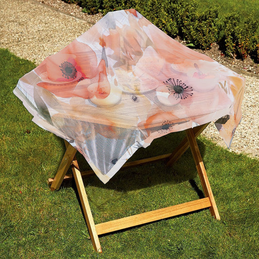 Peach Flowers Table Net Cover