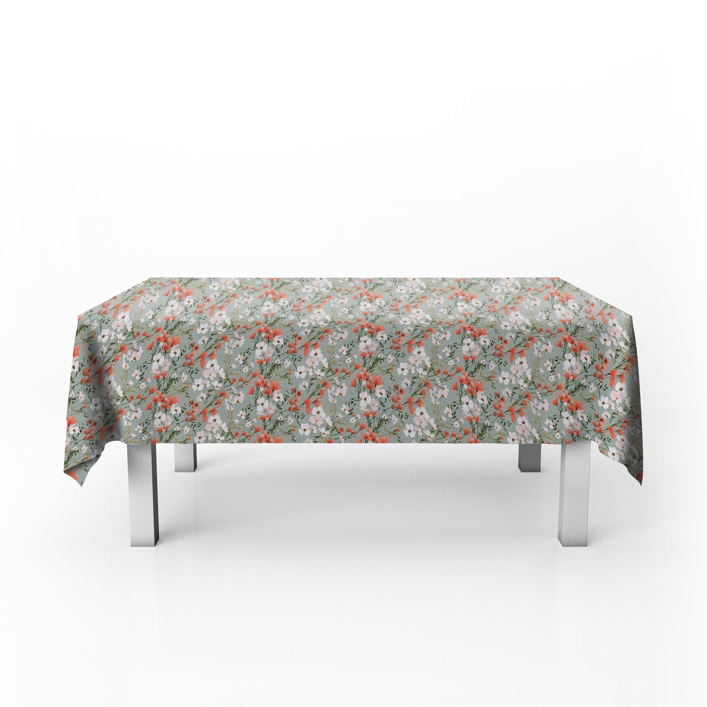 Peach Fynbos on Mint Green Rectangle Tablecloth