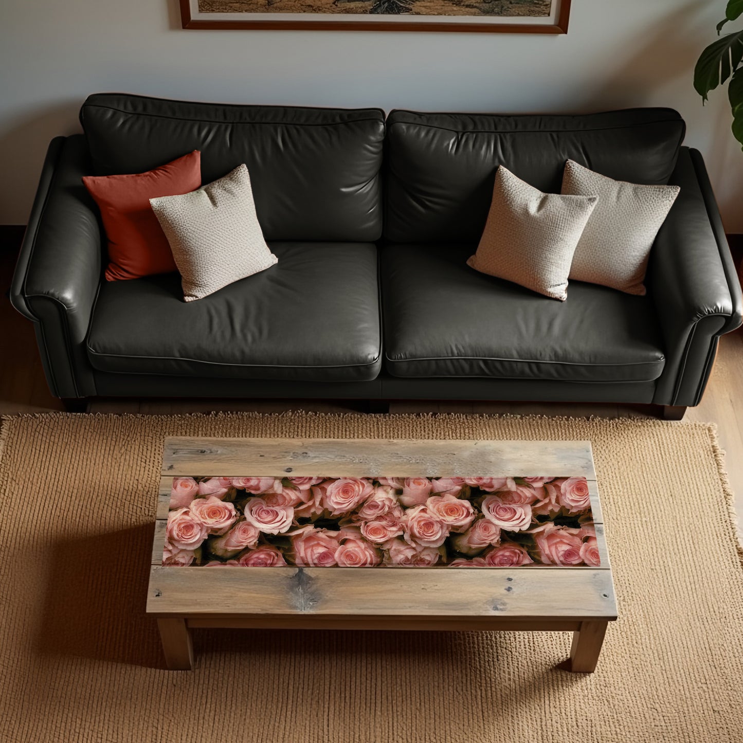 Peach Roses 160cm Table Runner